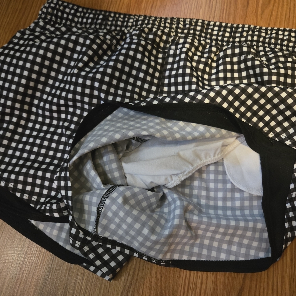 Avia Women's Athletic Shorts - Black and White Checkered - Picture 2 of 6